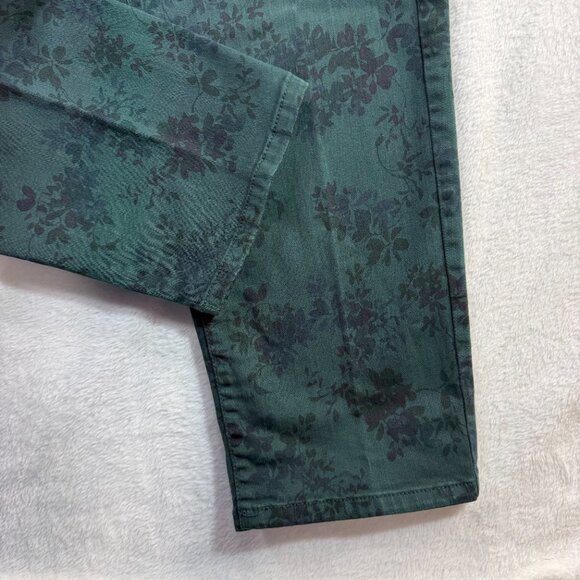 J.Jill 18 Ankle Pants Green Floral Slim Stretch Casual Soft Cottage Grannycore - Picture 2 of 8
